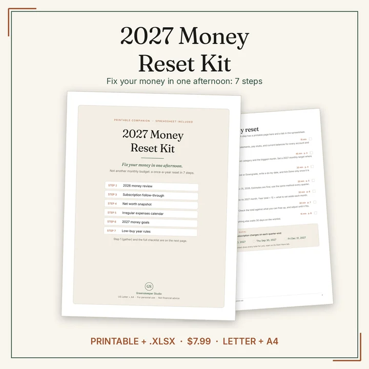 Main preview of the 2027 Money Reset Kit