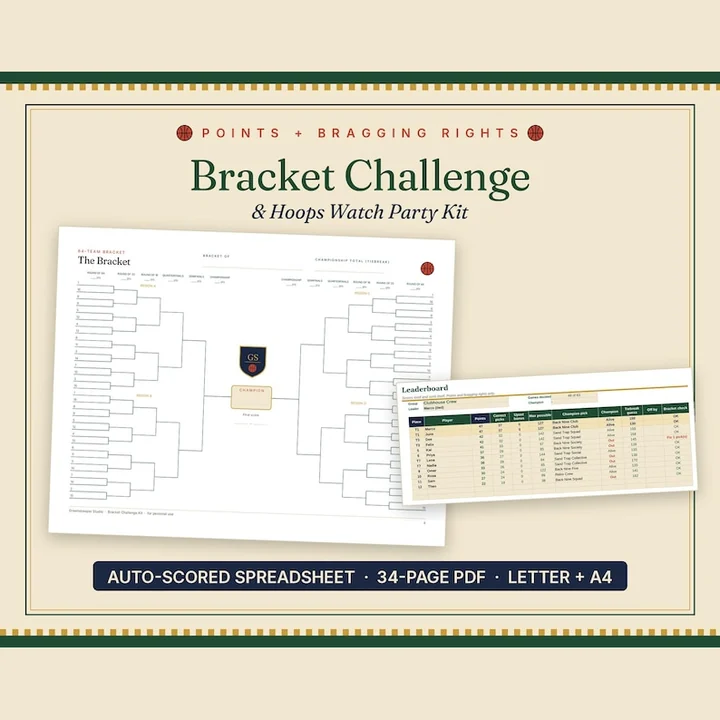 Main preview of the Bracket Challenge & Hoops Watch Party Kit