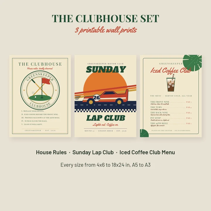 Main preview of the Clubhouse Set of 3 Prints