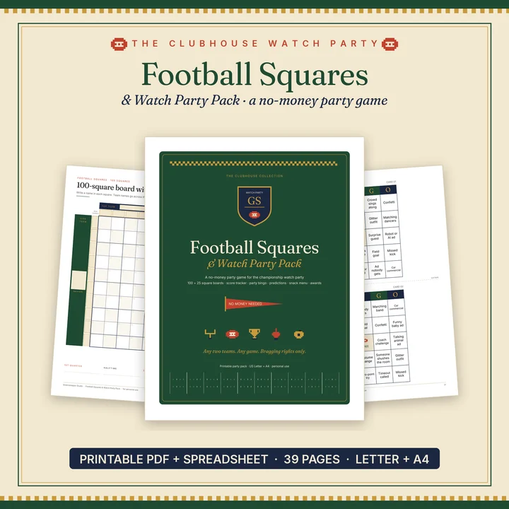Main preview of the Football Squares & Watch Party Pack