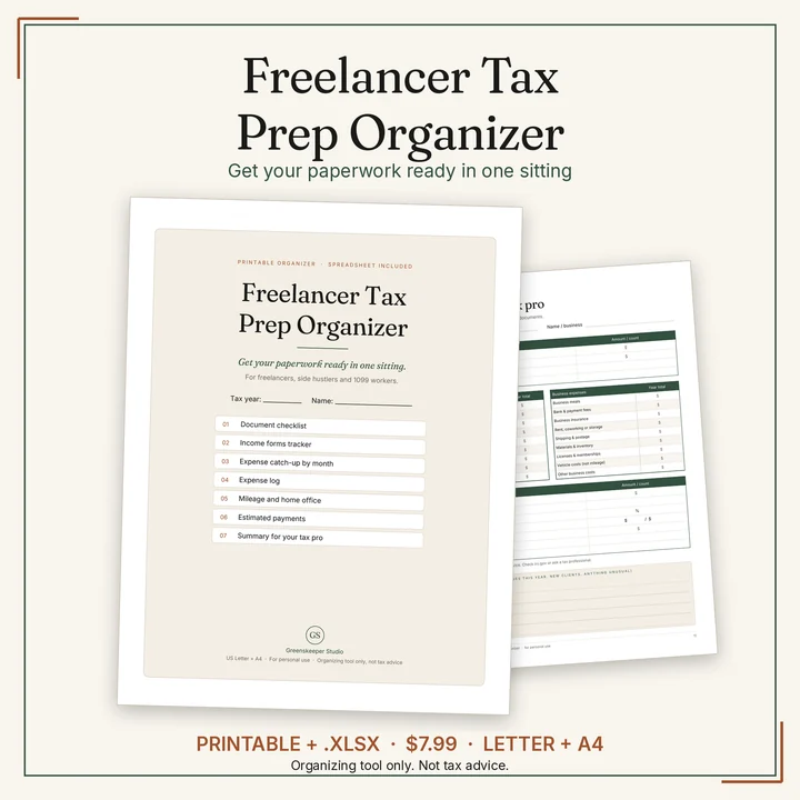 Main preview of the Freelancer Tax Prep Organizer