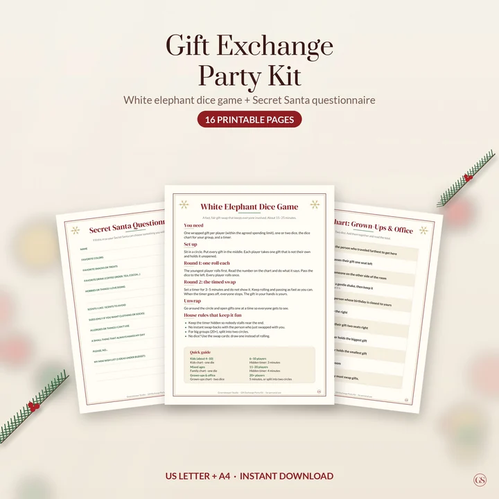 Main preview of the Gift Exchange Party Kit