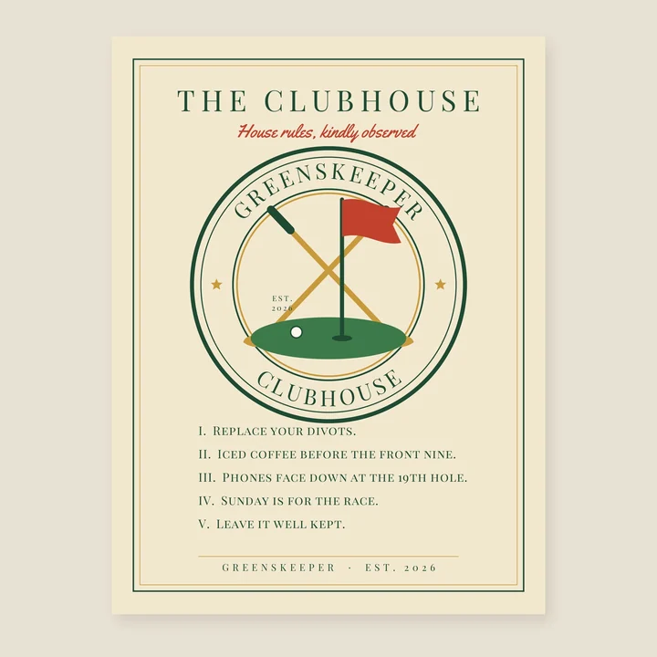 Main preview of the Golf Clubhouse House Rules Print