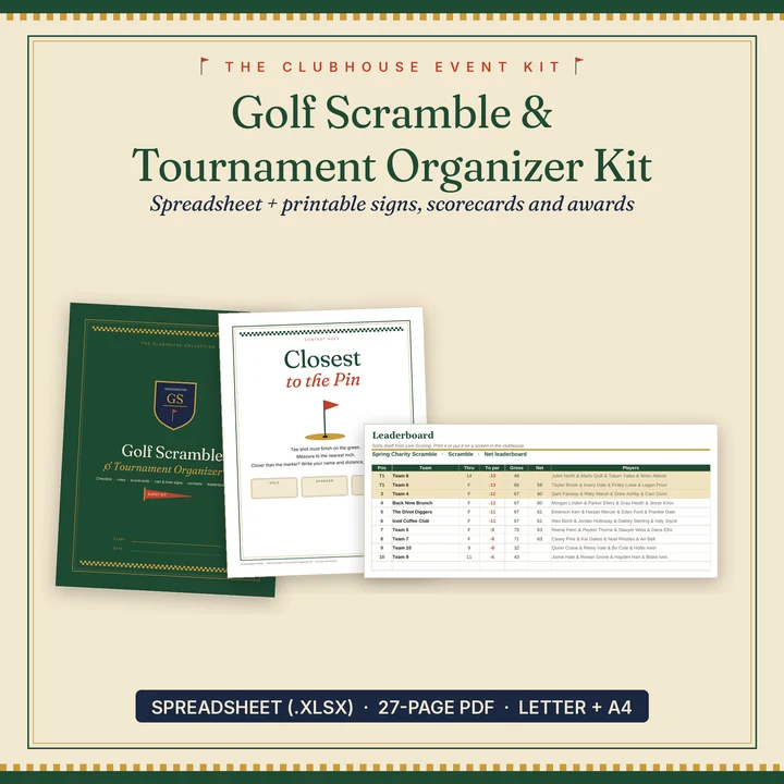 Main preview of the Golf Scramble & Tournament Organizer Kit