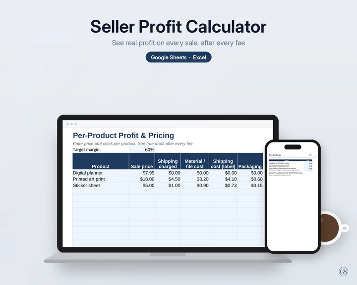 Main preview of the Etsy Seller Profit Calculator