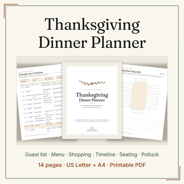 Main preview of the Thanksgiving Dinner Planner