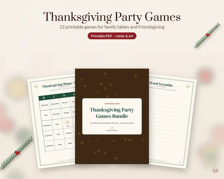 Main preview of the Thanksgiving Party Games Bundle